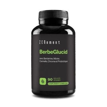 BerbeGlucid avec Berbérine, Mûrier, Cannelle, Chrome et Probiotique - 90 Gélules Végétales