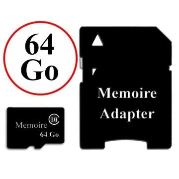 Carte Mémoire au format Micro-SD 64 Go classe 10 + Adaptateur pour HTC One X10 by PH26®