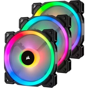 CORSAIR Ventilateur LL120  RGB - Diamètre 120mm - LED RGB - Lightning Node Pro - Triple Pack (CO-9050072-WW)