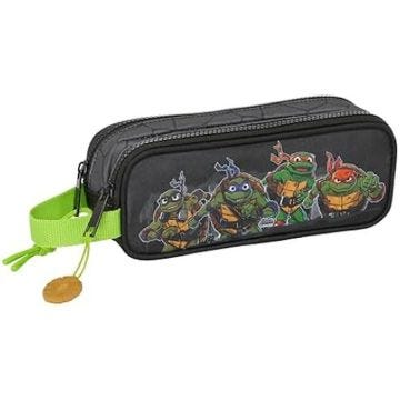 Safta Tortues Ninja Trousse Double pour Enfant, idéale pour Les Enfants d'âge Scolaire, Confortable et Polyvalente, qualité et