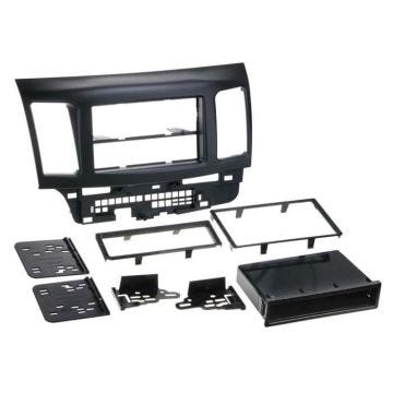 Adaptateur de façade 2-DIN ACV pour Mitsubishi Lancer 2007 avec vide poche - Noir