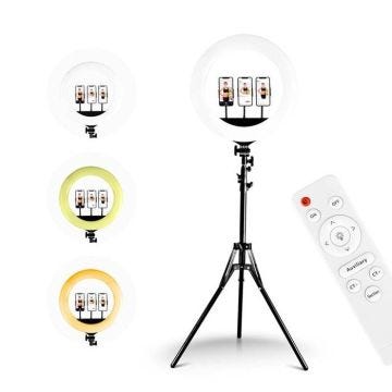 Selfie sur trépied professionnel avec 3 supports téléphone RL18 Wi-Light