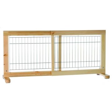 TRIXIE Barrière pour chiens Bois de bouleau vernis ajustable 65-108 cm