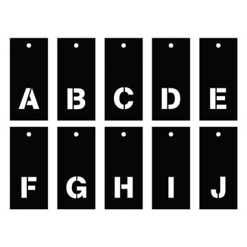 Pochoirs alphabet 70 lettres majuscules et minuscules & chiffres