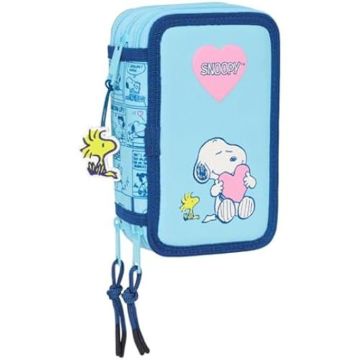 Trousse scolaire - SAFTA - Snoopy Love - 37 outils inclus - Confortable - Pour enfants de 5 à 14 ans