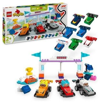LEGO DUPLO Ma ville 10445 Voitures de course et pilotes d’une écurie de F1 - Jouet 2 ans