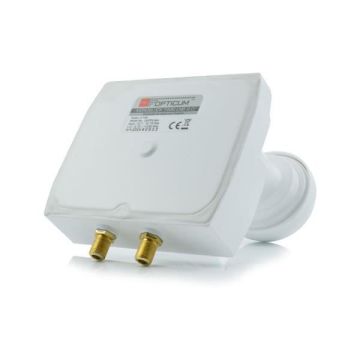 LNB Monobloc Twin - OPTICUM - Double Tête - 2 Sorties - Compatible Astra & Hotbird - Faible Bruit 0,1dB