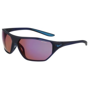 NIKE NIKE AERO DRIFT E DQ0999, Lunettes de soleil Mixte, MATTE MIDNIGHT NAVY-ROAD-BLUE, 65