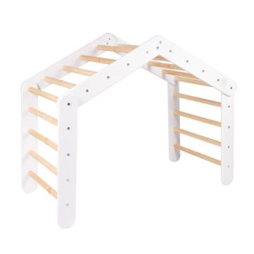 MeowBaby® Gymnastique Échelle 112x61x94 cm Triangle Triangle Pikler Triangle pour Enfants, Blanc