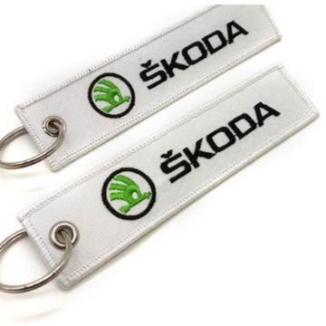 2pcs Porte-clés de remplacement -Skoda - Pendentif porte - clés brodé pour voiture Skoda
