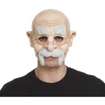 Masque d'aîné avec moustache sans menton - DisfraZZes - Multicolore