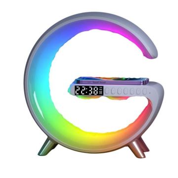 Enceinte Bluetooth Réveil Lumière Chargeur Sans Fil Multifonction White YONIS