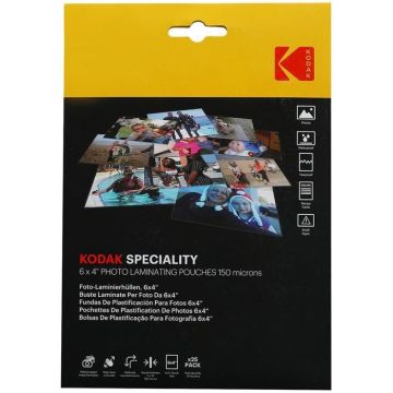 Pochette de plastification - KODAK - 6x4'' - 25 unités - Plastique - 150 mcn