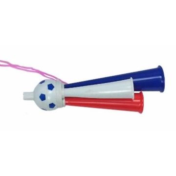 TROMPETTE TRICOLORE SUPPORTER FRANCE AVEC TOUR DE COU FOOTBALL SPORT