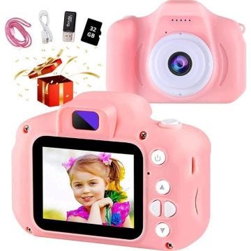 Appareil Photo Enfant - JKEVOW - Jkevow 1080P HD Appareil Pgoto Enfant avec 32GB SD Carte - Rose - Fille - Pile