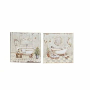 Cadre DKD Home Decor Salles de bains (2 UnitÃ©s) (20 x 3 x 20 cm)