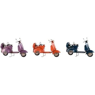 Home ESPRIT Figurine décorative Moto Bleu Orange Lilas Vintage 26 x 10 x 17 cm (3 unités)