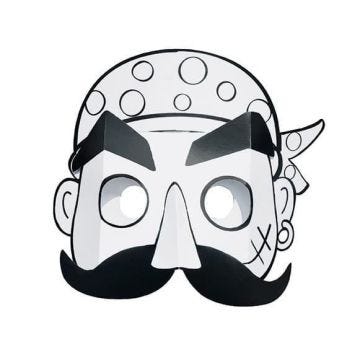 Masque 3D pirate à colorier et à monter - MegaCrea DIY - Mixte - A partir de 3 ans - Intérieur