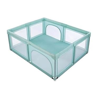 Mini parc de jeux 150x180 cm vert pour bb avec double entre