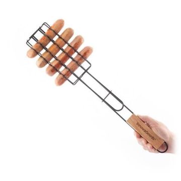 Grille de barbecue - Innovagoods - Saucisses - Antiadhésive - Poignée ergonomique - Design moderne