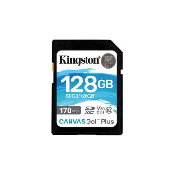 Kingston SDG3/128GB Carte mémoire SD Card ( 128GB SDXC Canvas Go Plus 170R C10 UHS-I U3 V30 )