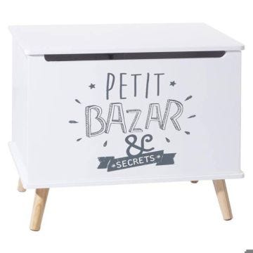Coffre de rangement en bois pour enfants - ATMOSPHERA - GRIS et BLANC - Pratique et Décoratif