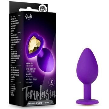 Plug Anal - Blush - Coeur Strass - Silicone - Violet - 7,5 cm