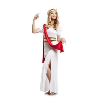 Déguisement grec Agripina pour femme - Multicolore - Tunique avec manteau, ceinture et couronne