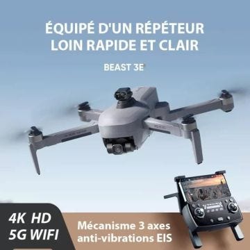 Drone BEAST 3E - HD4K - SG 906-MAX2 - Zoom ultra-long - WIFI 5G - GPS - Moteur Brushless - EIS Anti-tremblement