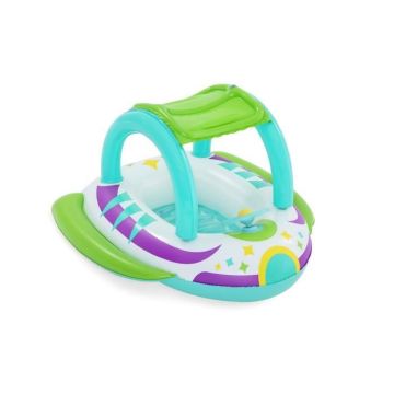 Bateau Gonflable Vaisseau Spatial Bestway 98x95x61 cm Toiture Protecteur Solaire et Volant avec Sonorité à partir de 3 Ans
