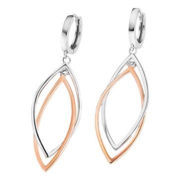 Boucles d'oreilles femme - Lotus - Boucles d'oreilles Lotus silver Trendy argent bicolore - Couleur de la matière:Blanc et Rose