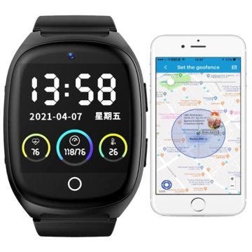 Montre Connectée GPS Sénior Enfant Traceur Cardio Température Android iOS  YONIS Noir