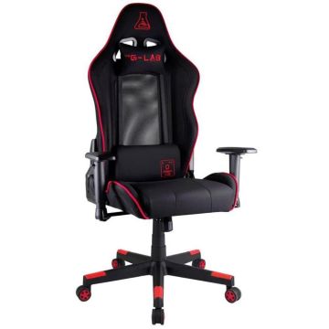 Fauteuil Gaming Glab OXYGEN - Taille XL - Ergonomique et confortable - 100% Réglable - Noir et Rouge