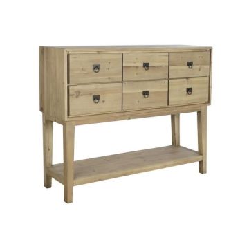 Console style item home - Marron pin - 140 cm - Blanc