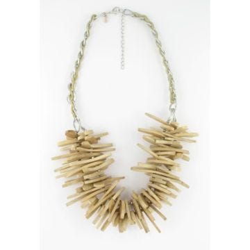 Collier en bois Fanny Fouks - Beige - pour femme