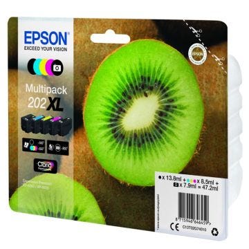 EPSON Cartouche jet d'encre Claria Premium 202XL - Noir, Noir photo, Cyan, Magenta, Jaune