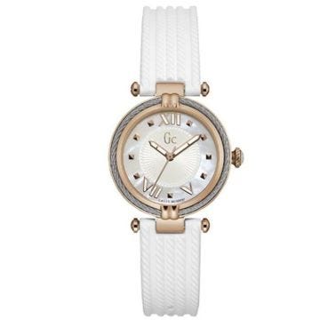 GC GC CABLECHIC FEMME 32MM BRACELET SILICONE BLANC QUARTZ MONTRE Y18004L1