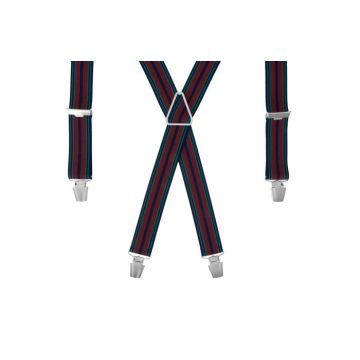 GASPARD Bretelles Homme Larges - Fabrication artisanale en FRANCE - Parallèle Bordeaux vert flash - Taille ajustable jusqu'à 130 cm