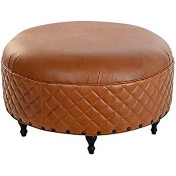 Repose-pieds - DKD HOME DECOR - Standard - Cuir - Bois massif - Contemporain