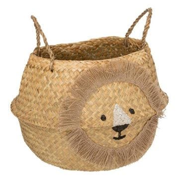 Panier "Lion" en roseau D35cm - Marron - Atmosphera createur d'interieur