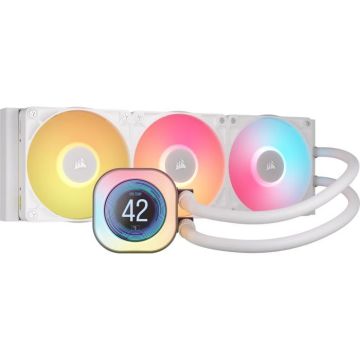 Refroidissement liquide CORSAIR iCUE LINK TITAN avec écran LCD 360mm blanc.