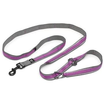 Laisse mains libres - KURGO - QUANTUM - 6 positions - 120 à 180 cm - Violet