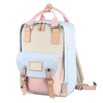 Sac à Dos Etudiant Ecole 38 * 28 * 15 cm Bleu Rose Ivoire YONIS