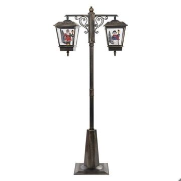 Lanterne double de Noël H188 noir et or lumineuse - Noir