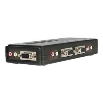 STARTECH Switch KVM USB VGA à 4 ports avec câbles - Kit commutateur écran clavier souris - Noir