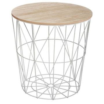 Table d'appoint "Kumi" grise D40 Cm - Gris - Atmosphera createur d'interieur