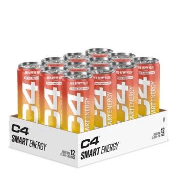 Boissons énergisantes Cellucor - C4 Smart Energy - Red Berry Yuzu Pack de 12
