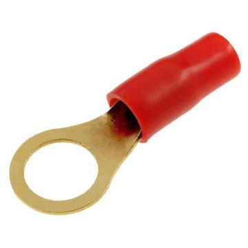 Connecteurs Anneau M10 10mm2 - Dore Isolé Rouge - Lot de 50