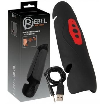 Masturbateur Rechargeable Rebel Triple Stimulation - mixte / adulte Noir