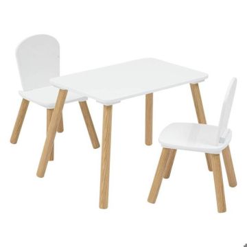 Ensemble table et 2 chaises enfant "Alex" blanc 3 pièces - Atmosphera createur d'interieur - Blanc